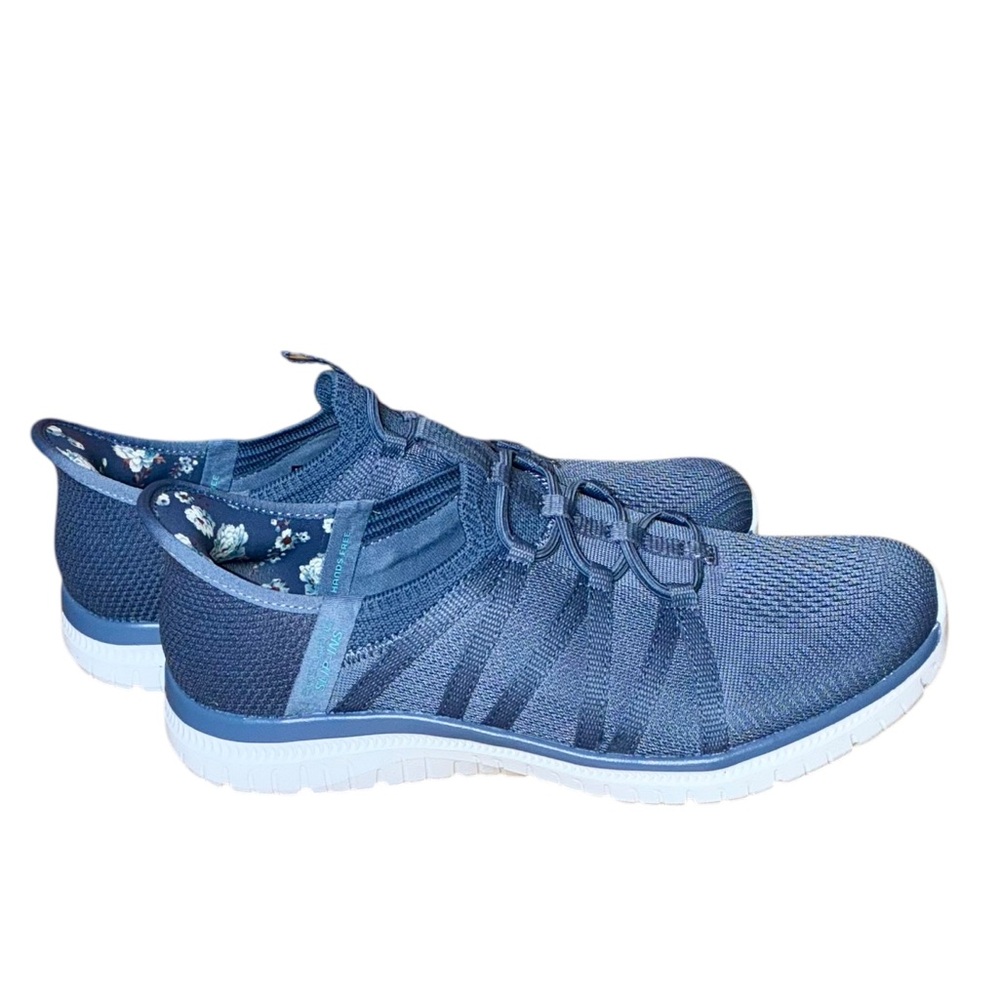 Skechers Navy Blue Knit Slip-On Sneakers